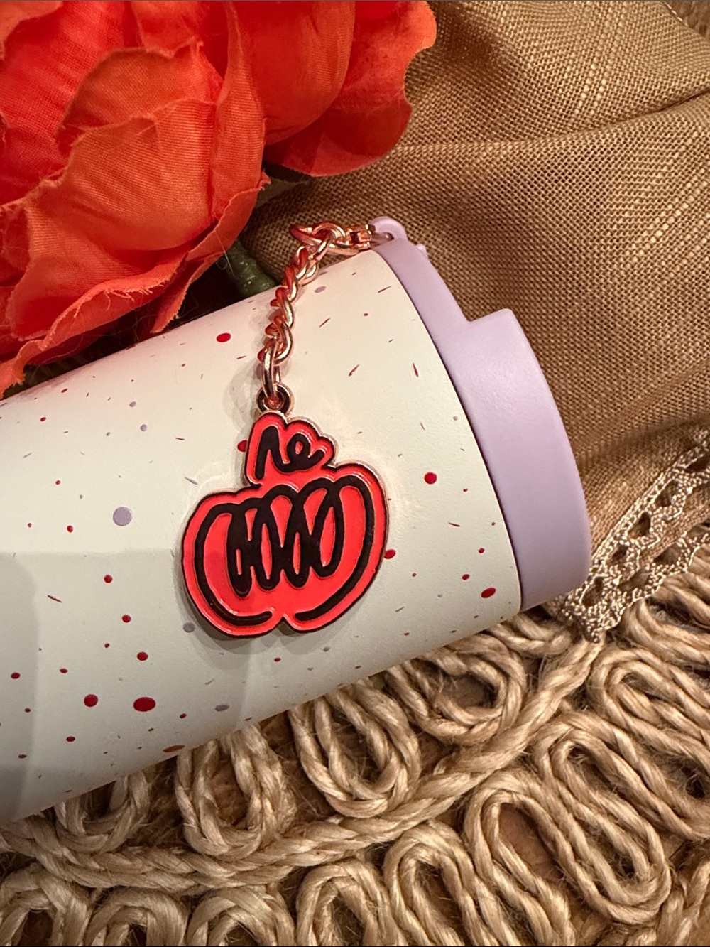 PSL Starbucks  LavenderConfetti Tumbler with Rose Gold Charm and gift card - Picture 6 of 6